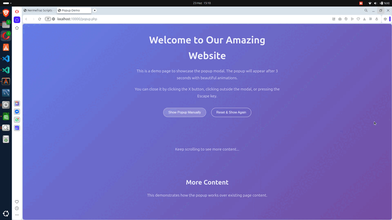 Gelişmiş Popup Modal Sistemi Önizleme
