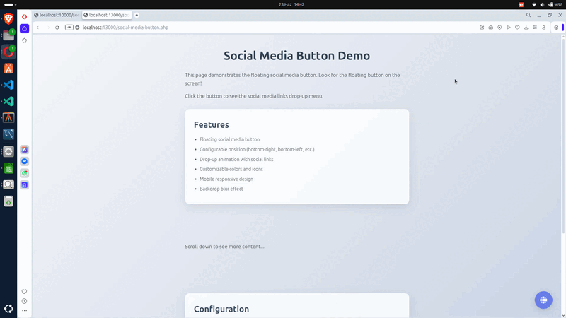 Floating Sosyal Medya Butonu Önizleme